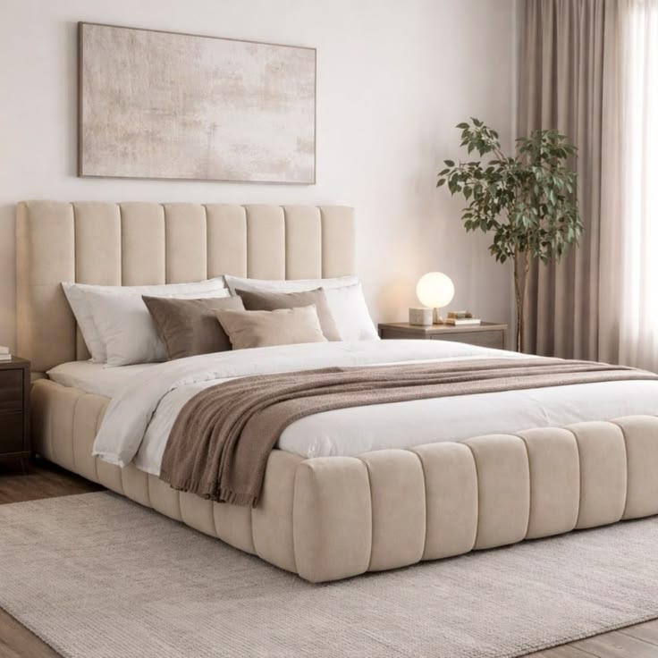 Bed with side table